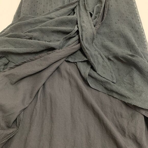 Abercrombie & Fitch Dress Womens XS Extra Small Black Swiss Dot Ruffle High Low - Picture 9 of 12